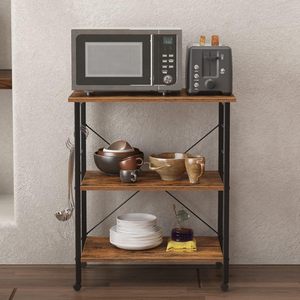 Carrito de comida móvil multifuncional transfronterizo para cocina, carrito de comida de tres niveles para hotel, carrito de té móvil, para sala de estar - Product Image 2