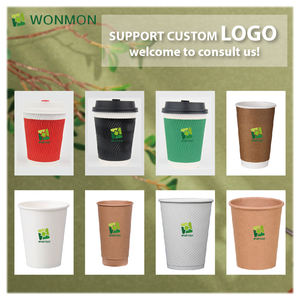 <span class=keywords><strong>Taza</strong></span> de café de papel con logotipo personalizado 12oz 16oz | Pared simple compostable | Cerveza fría y bebida caliente segura | Diseño de maqueta <span class=keywords><strong>gratis</strong></span> - Product Image 3