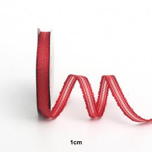 Cinta de Organza de Poliéster con Borde Festoneado a Rayas de 1 cm y 25 Yardas, Delicada y Elegante, para Envolver Regalos de Boda y Ramos de Novia - Product Image 2
