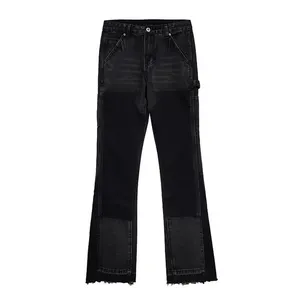 Jeans Flare da carpentiere in materiale Denim elasticizzato Premium Slim Fit per uomo