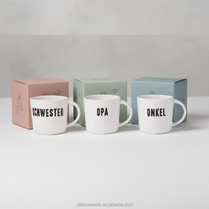 Personalisierte Weiße Keramik-Kaffeetassen mit Deutscher Beschriftung Schwester Opa Onkel Steinzeug Geschenktasse 350ml - Product Image 6