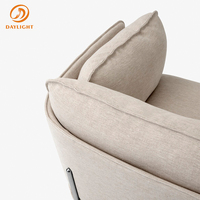 Nodirc Stil Sessel Wohnzimmer Metallrahmen Einzelner Stoffsofa-Stuhl Hotel Moderner Loungesessel Fauteuil