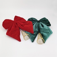 Eleganter Weinroter Samt-Christbaum-Schleife Sternspitze Weihnachtsdekoration für Feiertagsgeschenke Großhandel