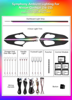 Kit d'accessoires de mise à niveau de l'éclairage intérieur LED dynamique et coloré pour Nissan Qashqai J11 2013-2021