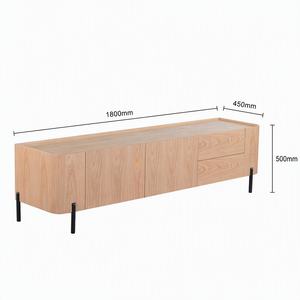 Mueble de <span class=keywords><strong>TV</strong></span> Moderno para Sala de Estar u Hotel, con Acabado en Chapa de Madera y Melamina, Diseño Multifuncional y Práctico, Mueble Ecológico - Product Image 4