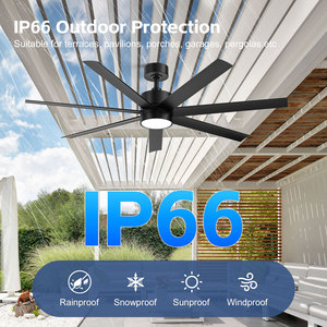 พัดลมเพดาน LED สำหรับภายนอกอาคาร แบบกันน้ำ IP65 พร้อมมอเตอร์ DC ควบคุมด้วย <span class=keywords><strong>Alexa</strong></span> ใบพัด 7 ใบ วัสดุ ABS เหมาะสำหรับใช้ในโรงแรมและบ้าน ขายดี - Product Image 3