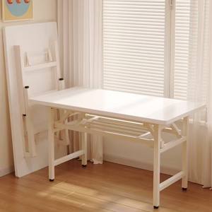 Escritorio Plegable para Computadora, Color Crema, Escritorio de Estudio, Mesa de Oficina, Mesa de Escritura, Diseño Plegable, Estación de Trabajo para Dormitorio - Product Image 4