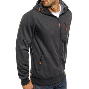 Ropa deportiva informal de primavera y otoño para hombre, estilo europeo y americano, con cremallera, holgada, de color liso, para comercio transfronterizo. - Product Image 4