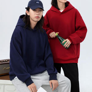 Sweat à Capuche pour Homme en Gros 500gsm Coton Épais Polaire Épaules Tombantes Surdimensionné Unisexe Basique Décontracté - Product Image 3