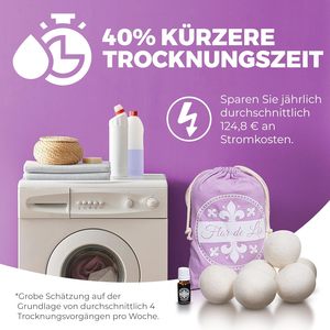 Boules de séchage <span class=keywords><strong>Natulim</strong></span> 3+ 100% laine de Nouvelle-Zélande, raccourcissent le temps de séchage, respectueuses de l'environnement, sans plastique, douces et moelleuses - Product Image 6