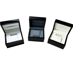 Sang trọng màu đen bằng gỗ sơn mài hoàn thành bức tranh xem gói hộp PU da gối bên trong với chất lượng cao Gói bán buôn - Product Image 6