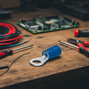 Terminal de Anillo Aislado, 100 Piezas, Color Azul, Conector de Cable Tipo Anillo - Product Image 3