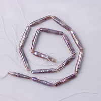 Perles naturelles d'eau douce baroques lavande en forme de bâtonnet, 4-5x25-26mm, percées au centre, perles lâches pour bijoux DIY