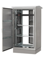 Armoire réseau extérieure en acier inoxydable, sur pied, étanche, pour équipement de surveillance et distribution d'amplificateurs de puissance basse tension