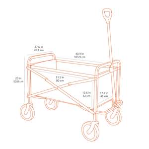 Pliable Pliant Robuste Noir Utilitaire Wagon Mobilier D'extérieur pour Sports Camping Jardin Shopping Autres Activités De Plein Air - Product Image 5