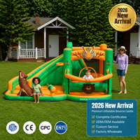 Structure de jeu gonflable pour enfants en tissu Oxford robuste avec filet de sécurité, contrôle qualité strict en usine, toboggan aquatique pour enfants