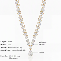 Collier pendentif en moissanite taille poire VVS, argent sterling 925 plaqué or 18 carats, bijoux fins VVS pour femmes, luxe