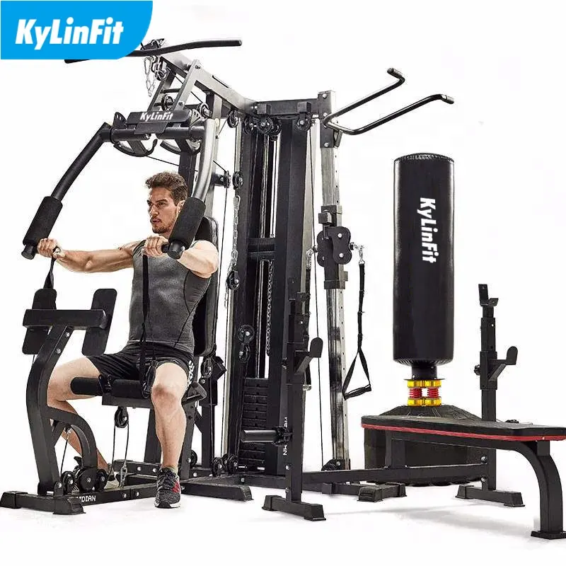 Kylinfit อุปกรณ์ออกกำลังกายแบบเต็มตัว,เครื่องออกกำลังกายแบบหลายสถานียิมที่บ้าน3สถานี