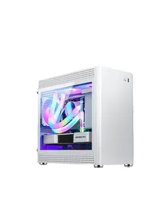 Carcasa de PC ATX de aleación de aluminio blanco OEM personalizada 2024 carcasa de PC de aluminio y construcción de acero carcasa de PC de Torre media ATX chasis CA