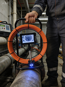 Caméra d'inspection des canalisations 20M 512Hz à nivellement automatique avec capteur CMOS AHD 4MP, écran tactile 7 pouces et mémoire 128 Go - Product Image 5