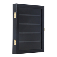 Support de vitrine de pièce de monnaie de défi militaire avec porte en acrylique transparent support de porte-monnaie en bois avec étagères amovibles à 2 rainures
