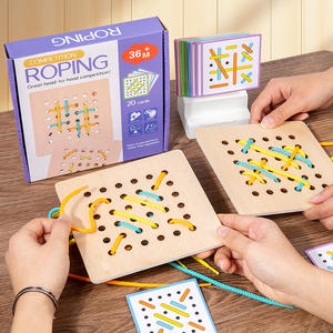 Jeu <span class=keywords><strong>de</strong></span> puzzle Montessori personnalisé en bois contre filetage humain pour enfants Jeu éducatif à cordes pour l'apprentissage des compétences <span class=keywords><strong>de</strong></span> vie Jouets pour garçons et filles - Product Image 5