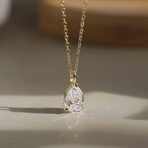 Collana da Donna Washeng Jewelry con Pendente a Goccia d'Acqua, Catena a <span class=keywords><strong>Croce</strong></span> in Argento Sterling 925 Placcato Oro 14K con Zirconi - Product Image 4