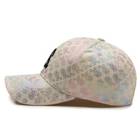 Gorra de Béisbol Unisex Estilo Coreano Vintage con Estampado de Leopardo, 5 Paneles, Sarga, Letras Reflectantes, Transpirable, Impermeable, 100% Poliéster