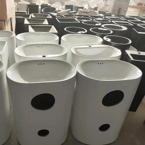 อ่างล้างหน้าเซรามิกพร้อมแท่นสำหรับห้องน้ำและห้องครัว - Product Image 4
