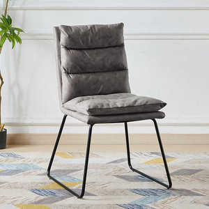 Modern Style Dark Grey <strong>Arm</strong> <strong>Chairs</strong> with Tufted Design PU Leather Sponge Filling Removable <strong>Cover</strong> for <strong>Dining</strong> Home Bar Living <strong>Room</strong> - Product Image 3