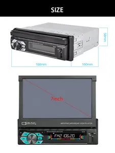 Jmance เครื่องเล่นในรถยนต์7นิ้ว,หน้าจอสัมผัสแบบพับเก็บได้1 Din สเตอริโอติดรถยนต์ Gps Wifi Autoradio