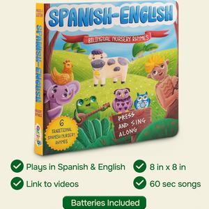 Livres bilingues espagnols pour tout-petits, <span class=keywords><strong>comptines</strong></span> en espagnol et en <span class=keywords><strong>anglais</strong></span>, livre sonore interactif pour bébé avec 6 chansons - Product Image 5
