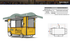 Electric Four-Wheel Mobile Beverage Food Cart, Multi-Functional Sightseeing Street <b>Vending</b> Trailer For Milk Tea & Coffee - Product Image 2