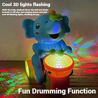 EPT Nouveau design Jouet éléphant musicien dansant avec musique et lumière clignotante Jouets électriques pour enfants Jouer au tambour Jouets animaux pour enfants