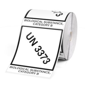 Etiqueta Autoadhesiva de Vinilo UN3373 para Substancias Biológicas Categoría B, Etiqueta de Envío, Señal de Advertencia Médica, Rollo de Papel para Calcomanías de Seguridad - Product Image 3