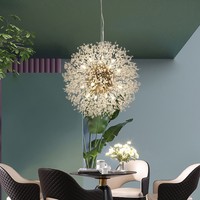 Lustre en cristal de globe rétro américain Lampe boule créative pour salon Villa Hôtel pour restaurant Lustre d'ingénierie