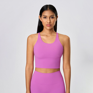 Venta al por mayor de ropa con logotipo personalizado Sexy correas cruzadas espalda Yoga sujetadores alto impacto Fitness deportes <span class=keywords><strong>sujetador</strong></span> superior <span class=keywords><strong>para</strong></span> las mujeres - Product Image 4