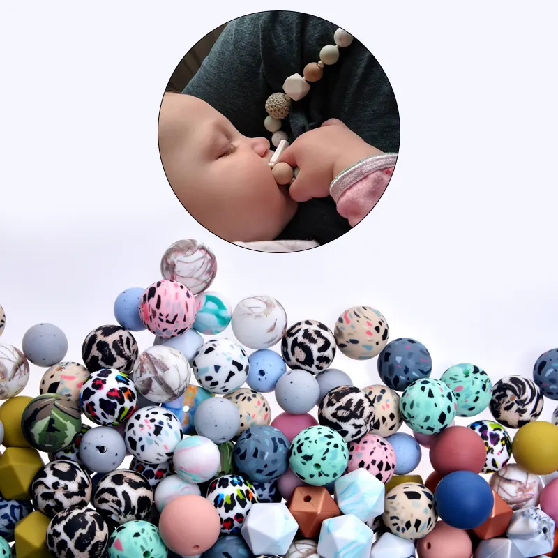 bangxing new product ideas 2023 Food Grade Silicone Beads Wholesale Food Grade Extension Silicone Teething Beads