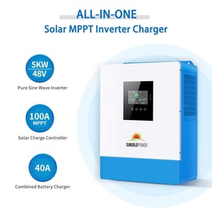 SunGoldPower Kit solaire hors réseau 10000W Batterie lithium 20,48 KWH 12x450W Panneaux solaires 120V/240V Entrée Sortie triphasée DC/AC - Product Image 2