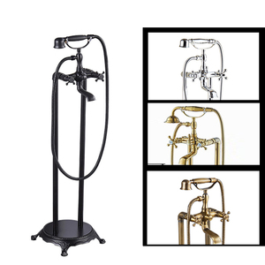 Mitigeur moderne en laiton et céramique pour baignoire, avec douchette téléphonique sur pied HD-M18, corps principal en laiton et durable - Product Image 4