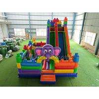 Structure gonflable aquatique 16' avec toboggan, pour utilisation humide ou sèche, avec souffleur, pour fêtes d'enfants