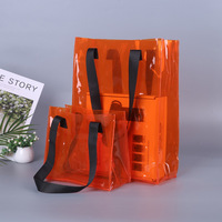 Sac d'emballage en PVC transparent réutilisable avec logo personnalisé, couleur gelée, et sangle imprimée – Vente en gros