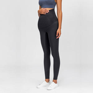 Nouveau pantalon de yoga nu brossé à neuf points taille haute élastique ventre enveloppé vêtements d'extérieur de <span class=keywords><strong>maternité</strong></span> mi-taille pantalon de yoga de <span class=keywords><strong>maternité</strong></span> - Product Image 4