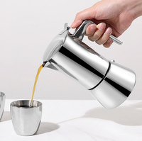Ensemble de 3 cafetières Moka Tenrey de style italien, en acier inoxydable 304, avec tasses à double paroi