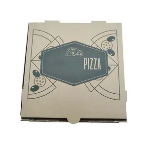 ZY factory supplier brown corrugated B-fluting pizza box to go pie containers 10-12-14-16 inches pizza takeaway containers boxes