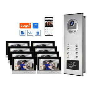 7 inch Wifi hệ thống intercom Video Door Phone intercom với thẻ RFID mở khóa thời tiết và không thấm nước chuông cửa máy ảnh