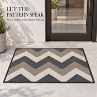 Tapis d'entrée en nylon lavable HM avec logo personnalisé, dos antidérapant en caoutchouc, tapis de porte intérieur robuste pour bâtiments commerciaux