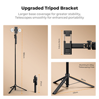Trépied K&F Concept 71'' avec suivi automatique du visage 360° °   Bâton de selfie rotatif avec 2 éclairages d'appoint et télécommande gestuelle pour le vlogging