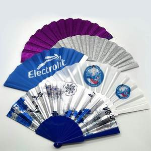 Wholesale Polyester Personalized Large13inch Plastic <b>Handheld</b> <b>Fan</b> Sublimation Blanks DIY Folding Hand <b>Fan</b> for Festival/Wedding - Product Image 3