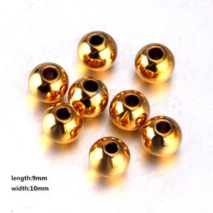 Ason 100 Piezas de Cuentas Espaciadoras de Acero Inoxidable para Hacer Joyas, Redondas Plateadas/Doradas de 9*10MM, Accesorios para Pulseras y Collares DIY - Product Image 2